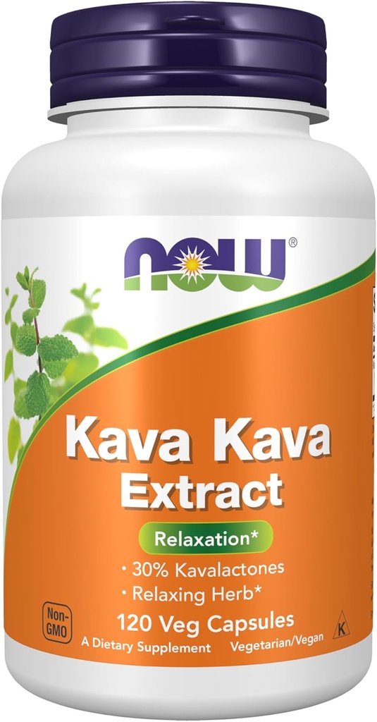 NOW Foods Supplements, Kava Kava Extract 250 mg, 30% Kavalactones, Herbal Relaxation Blend*, 120 Veg Capsules