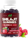 Shilajit Gummies 10.000mg για άνδρες και γυναίκες - Μέγιστη δύναμη καθαρό σιλατζίτ Ιμαλαΐων, χωρίς γλουτένη, μη GMO, 100% χορτοφάγοι - Φυσικό άρωμα σμέουρων - 60 κόμης
