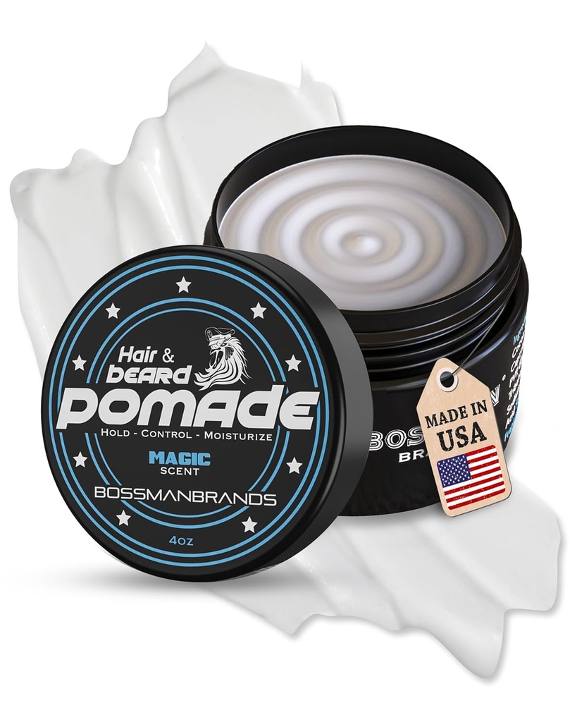 Bossman Hair & Beard Pomade for Men (Magic Scent) – Medium Hold & Moisturizing για μαλλιά, γένια και μουστάκι styling – Made in USA