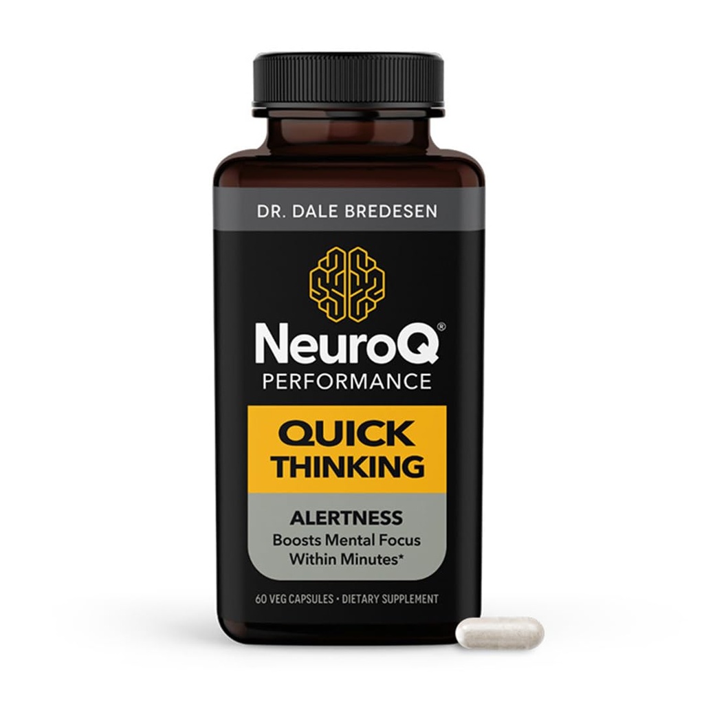 LifeSeasons NeuroQ - Quick Thinking Supplement Pills - Ενισχύει την εγρήγορση + Υποστηρίζει την ψυχική εστίαση - L-Theanine Caffeine L-Tyrosine & Beta-Alanine (60 Κάψουλες)