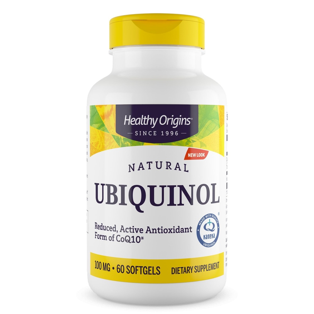 Healthy Origins Ubiquinol 100 mg, 60 Softgels - Featuring Kaneka QH Clinically Studied Active Form of CoQ10 - Supports Cardiovascular Function, Cellular Energy Production & Heart Health
