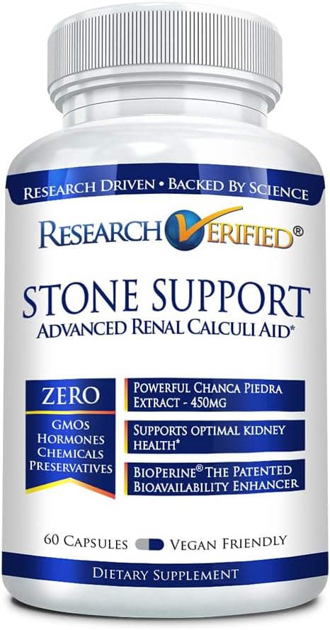 Έρευνα Επαληθευμένη Λίθινη Υποστήριξη - Optimal Kidney Stone Defense - Chanca Piedra, Crataeva Nurvala, BioPerine - Vegan - 60 κάψουλες