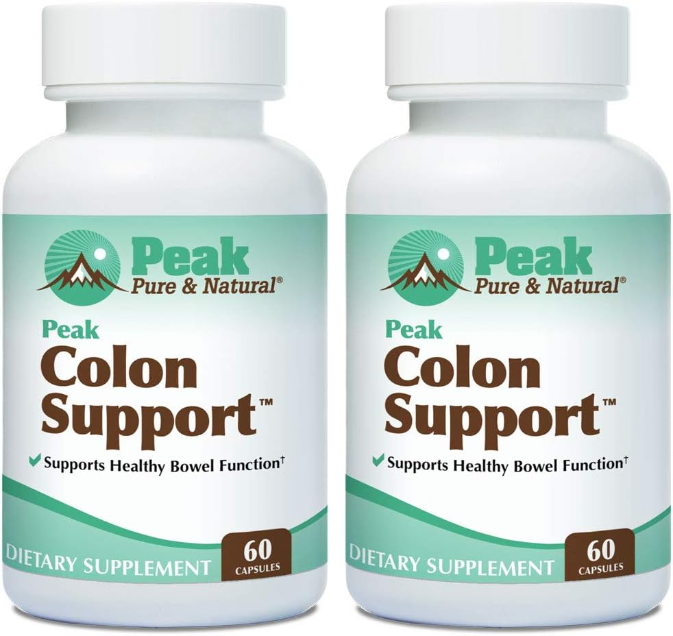 Peak Pure & Natural Colon Υποστήριξη - Cleanse Colon και Detox συμπλήρωμα για Digestive Υγεία - Υποστήριξη για την υγεία των ούρων με Inulin και Senna Leaf Extracts - με Ίνες, Πρεβιοτικά, και Προβιοτικά - 2 Pack