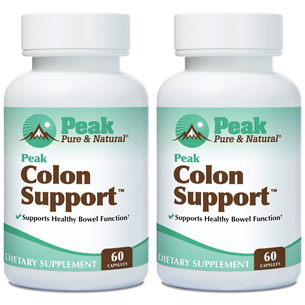 Peak Pure & Natural Colon Υποστήριξη - Cleanse Colon και Detox συμπλήρωμα για Digestive Υγεία - Υποστήριξη για την υγεία των ούρων με Inulin και Senna Leaf Extracts - με Ίνες, Πρεβιοτικά, και Προβιοτικά - 2 Pack