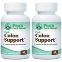 Peak Pure & Natural Colon Υποστήριξη - Cleanse Colon και Detox συμπλήρωμα για Digestive Υγεία - Υποστήριξη για την υγεία των ούρων με Inulin και Senna Leaf Extracts - με Ίνες, Πρεβιοτικά, και Προβιοτικά - 2 Pack