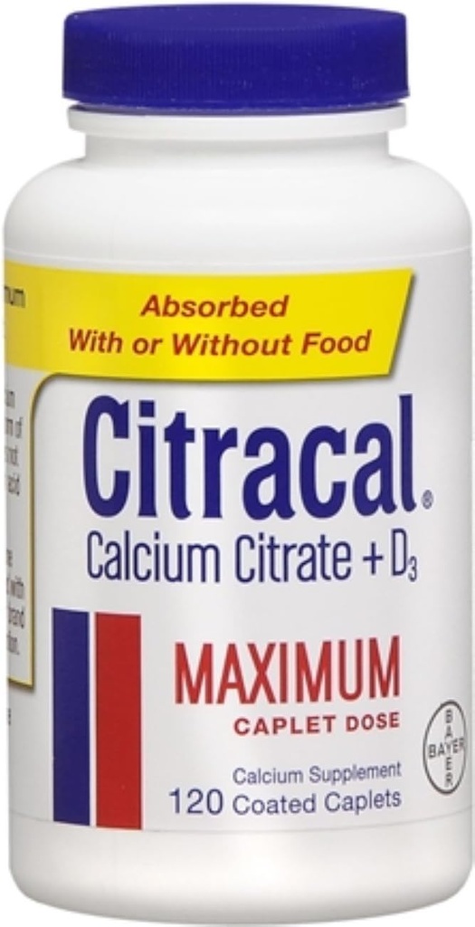 Citracal Maximum Plus D3 Κιτρικό ασβέστιο, 120 Count (Pack of 2)