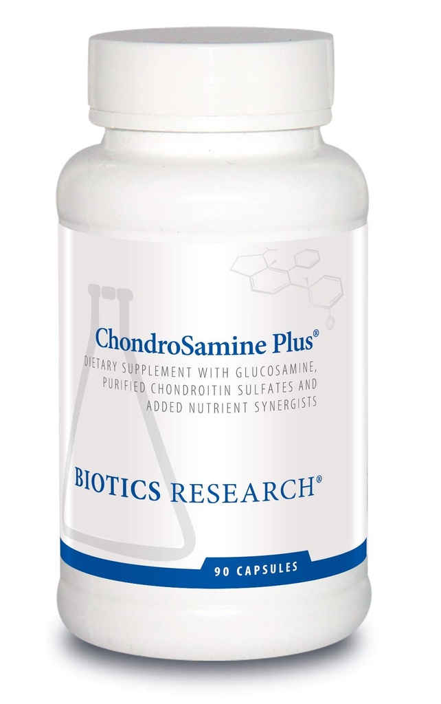 Βιοτική Έρευνα ChondroSamine Plus Glucosamine Plus Chondroitin, MSM, Βιταμίνες και Ορυκτά, Κοινή & Συνδετική Υποστήριξη Ιστού, Υγιής και Ευκολία Κίνησης. 90 Καψάκια