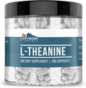 Earthborn Elements L-Theanine 200 Capsules, Pure & Undiluted, No Additives