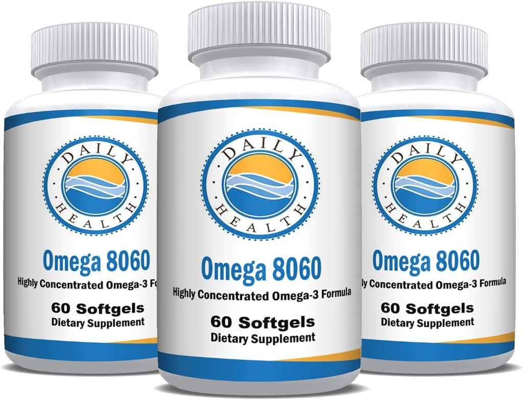 Ωμέγα 8060 2400mg Ωμέγα 3 Κοινό συμπλήρωμα υγείας ιχθυέλαιο 60 softgel - 3 Μήνες προσφοράς - 3pk