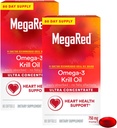 MegaRed Εξαιρετικά συμπυκνωμένο 750mg Omega-3 Krll Oil Συμπλήρωμα λιπαρών οξέων με EPA/DHA, Αντιοξειδωτική Ασταξανθίνη, Όχι Fish Oil Επίγευση Υποστηρίζει την υγεία της καρδιάς, 80 Count Softgels (2 Pack)