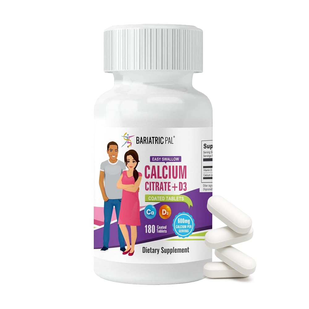 BariatricPal Easy Swallow Citrate ασβεστίου (600mg) και D3 Επικαλυμμένα δισκία (30- Ημερήσιος εφοδιασμός)