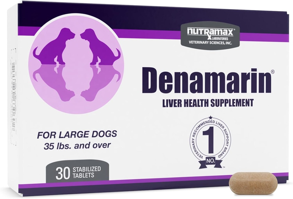 Nutramax Denamarin συμπλήρωμα για την υγεία του ήπατος για μεγάλα σκυλιά - με S-Adenosylmethionine (SAMe) και Silybin, 30Count(Pack of 1)