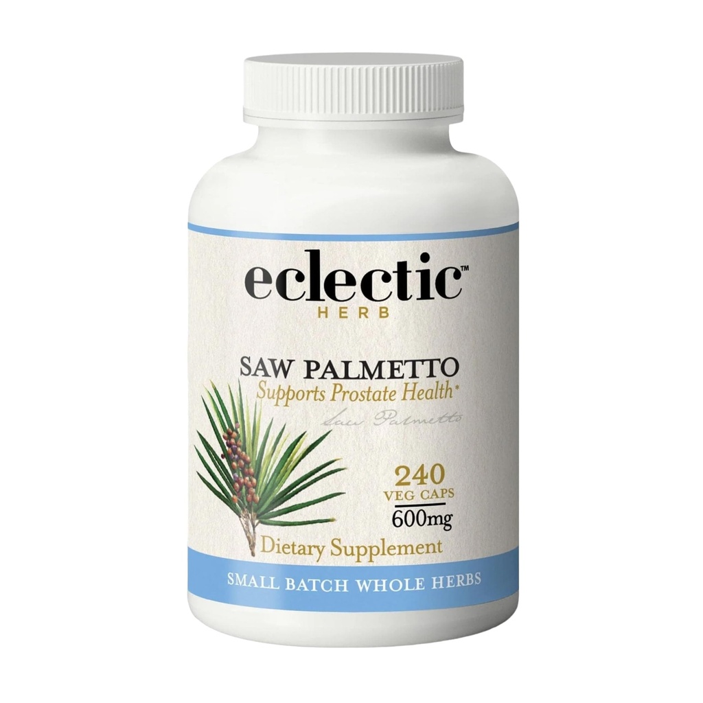 ECLECTIC INSTITUTE Φρέσκο πριονισμένο με κατάψυξη Παλμέτο - 600 mg - 240 κάψουλες χορτοφάγων