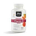 365 από το Whole Foods Market, Μασώμενη βιταμίνη C 500mg, Φυσικό άρωμα εσπεριδοειδών, Vegan, 100 δισκία
