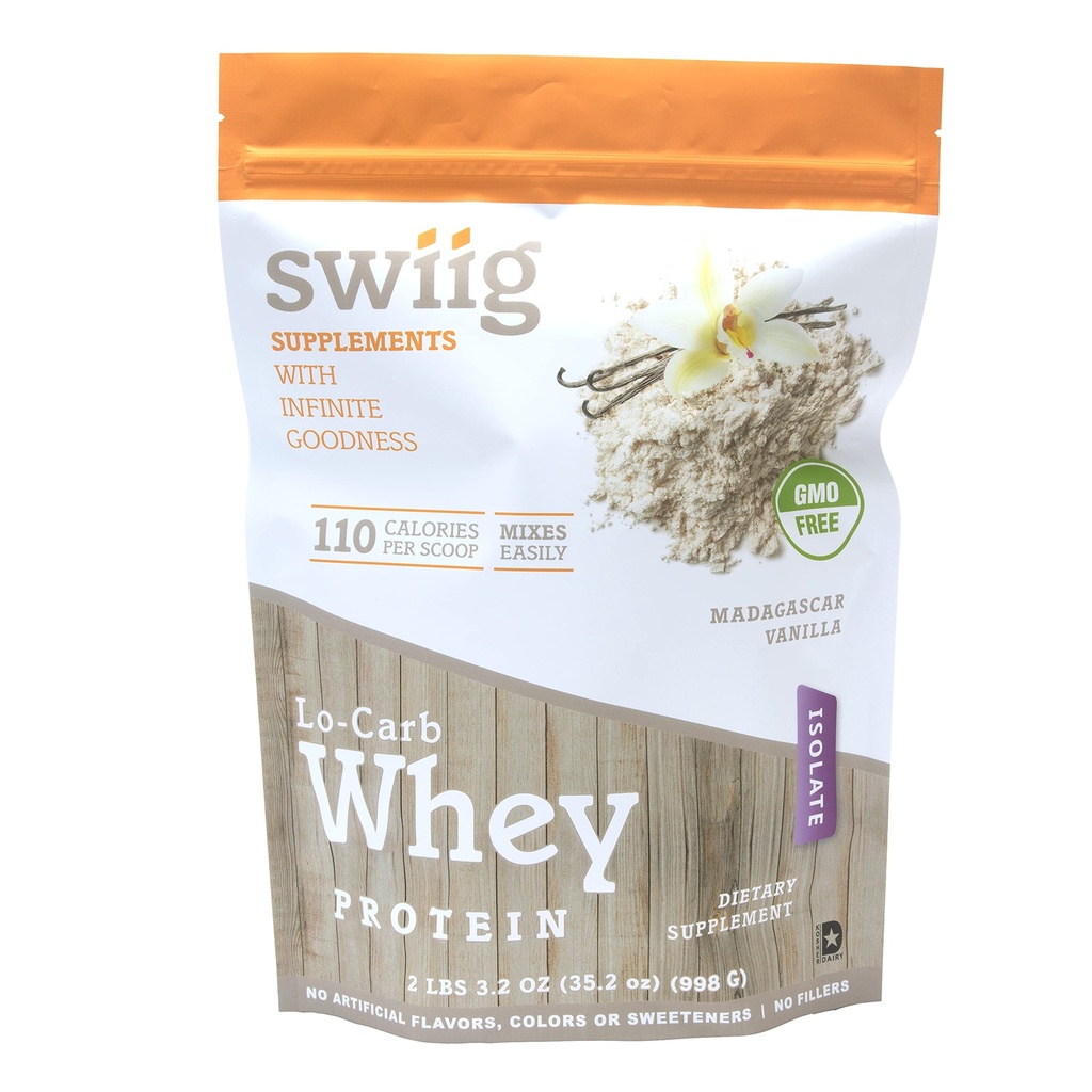 Swiig Lo-Carb Whey Protein Powder, Μαδαγασκάρη Βανίλια, Isolate, Δεν Τεχνητές Γεύσεις, Χρώματα ή Γλυκαντικά, Δεν Fillers, 2.2 Pound Τσάντα