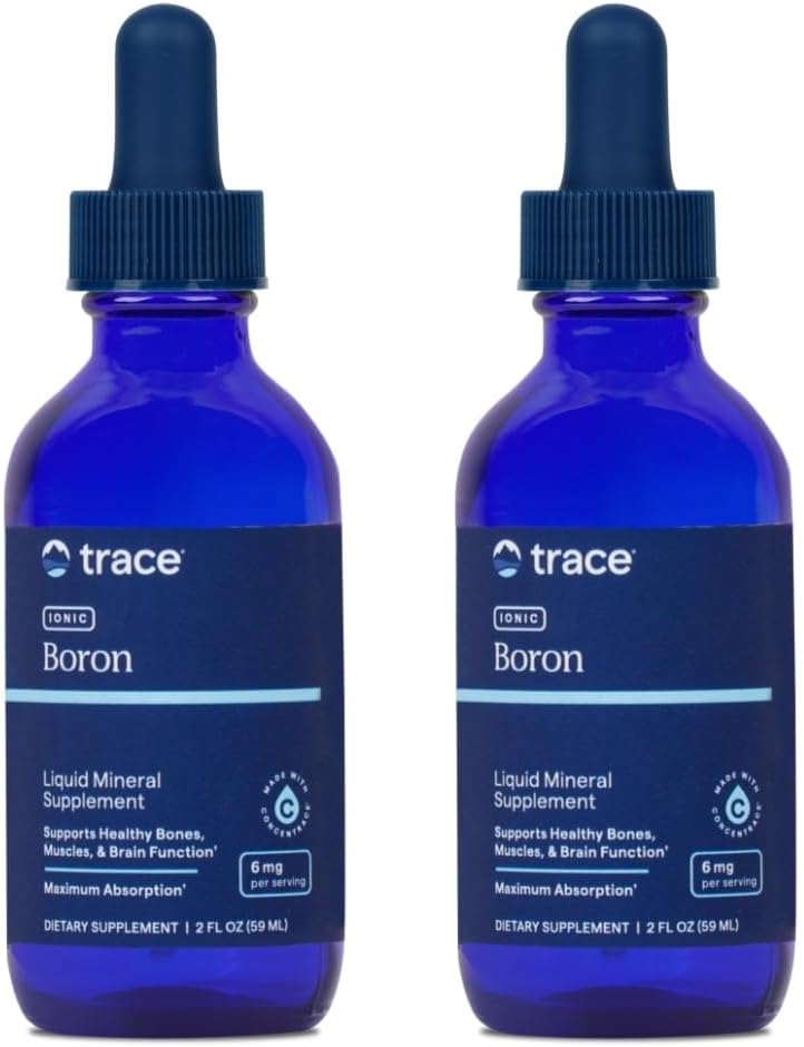 Trace Minerals Ionic Boron - Συμπλήρωμα υγρού ιωνικού βόριου για την καθημερινή υποστήριξη υγείας - Οστική, μυϊκή και συνδετική υποστήριξη ιστού - Υγιεινό mindset - Vegan & Gluten-Free - 2 fl oz (96 εξυπηρετούν, 2 πακέτο)