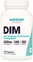 Nutricost Diindolylmethane DIM συμπλήρωμα για τις γυναίκες 400mg, 120 κάψουλες, με Dong Quai, ασβέστιο & μαύρο Cohosh - Vegan, μη GMO και χωρίς γλουτένη