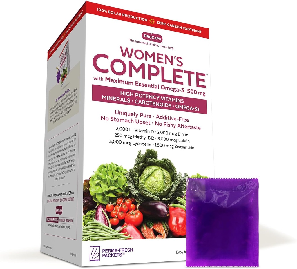 ANDREW LESSMAN Multivitamin - Women's Complete with Maximum Essential Omega-3 500 mg 30 Packets - 30+ High Potencies of All Nutrients, Essential Vitamins, Minerals, Carotenoids. Χωρίς πρόσθετα