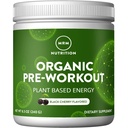 MRM Nutrition Organic Pre-Women & Men, 150 mg Natural Caffeine & Adaptogens, Pure Energy, Focus & Blood Flow, Vegan, Certified Organic, Non-GMO - 20 Servings, Black Cherry Flavor