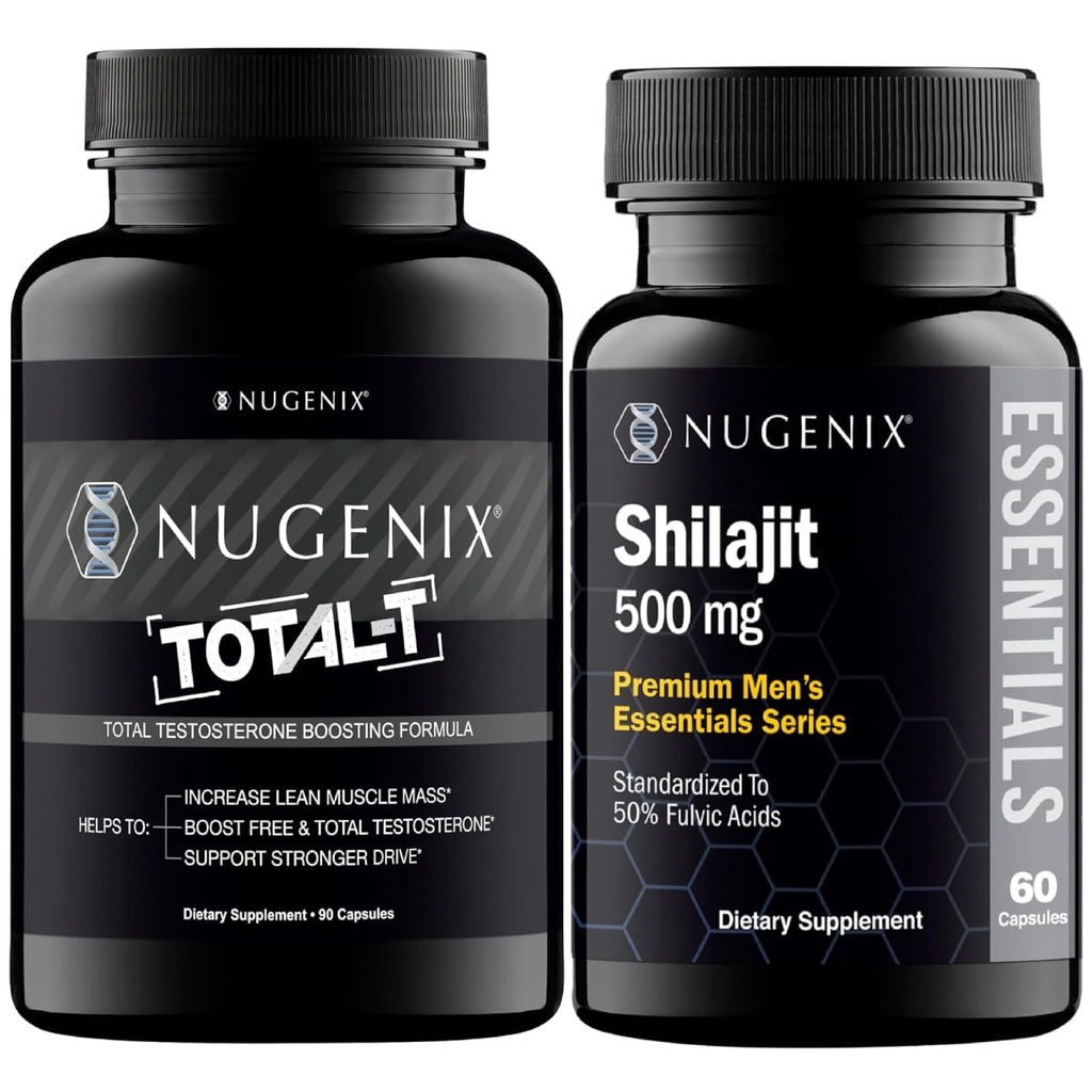 Nugenix Essentials Shilajit και Total-T τεστοστερόνη Booster για τους άνδρες