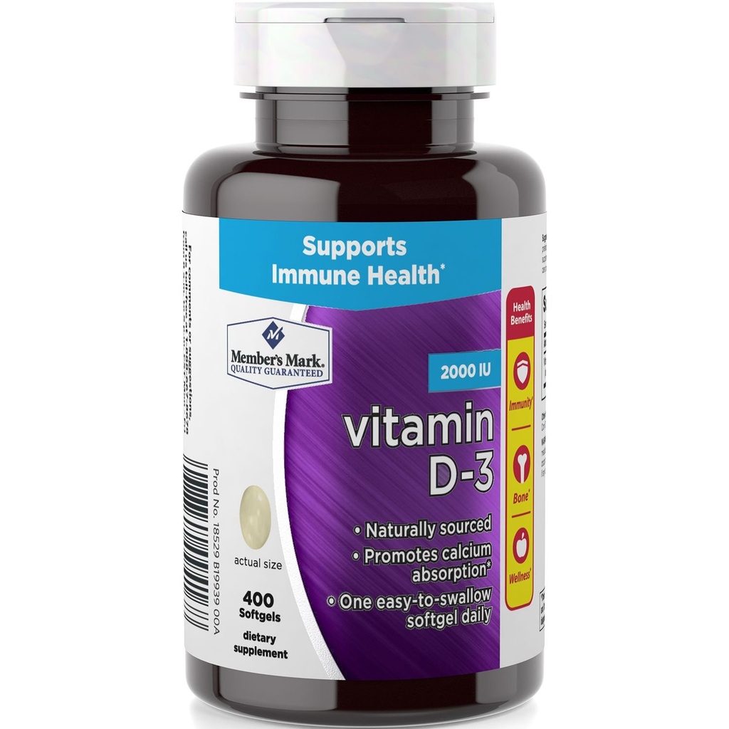 Mark Vitamin D-3 2000 IU Συμπλήρωμα διατροφής (400 Count)