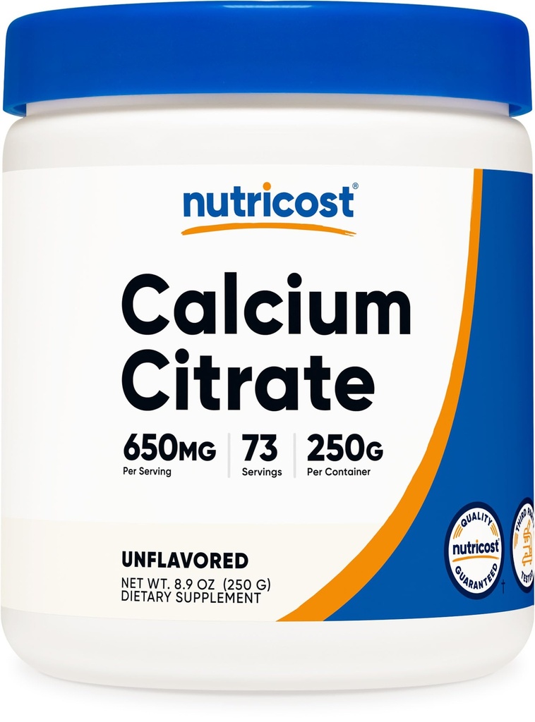 Nutricost Κιτρικό ασβέστιο Κόνις (250 γραμμάρια) Άγευστη