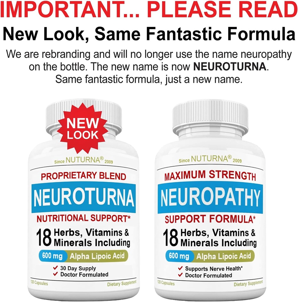 (3 Pack) Neuropathy Support Supplement with 600 mg Alpha Lipoic Acid - Benfotiamine, Peripheral, Feet, Hand Fingers Legs Toe, Best Maximum Strength Natural Renew Vitamins - 360 Caps, 90 Days