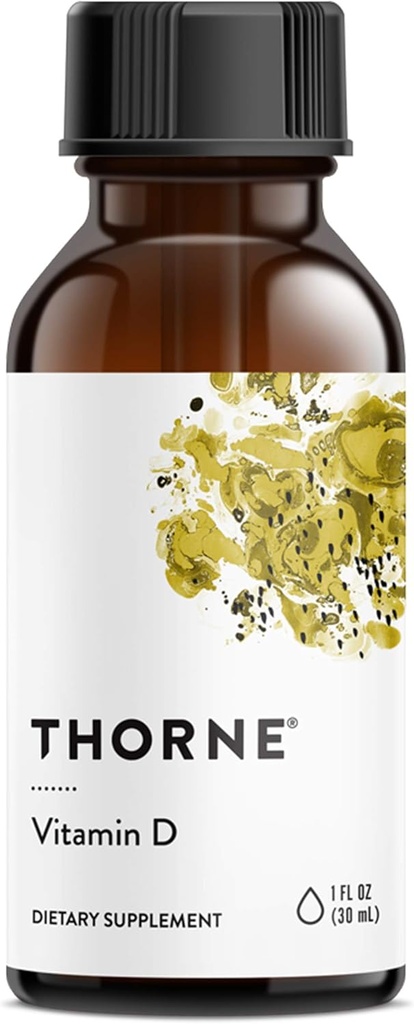 THORNE - Βιταμίνη D Υγρό - Συμπλήρωμα βιταμίνης D - Υποστηρίζει υγιή οστά και μύες, Καρδιαγγειακή Υγεία & Ανοσολογική λειτουργία * - 1 Fl Oz (30 ml) - 600 Υπηρεσίες