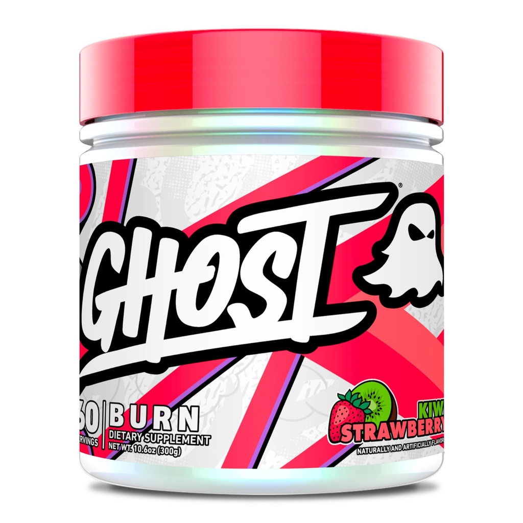 GHOST Burn Weight Management Powder, Kiwi Strawberry (60 Servings) - Μεταβολισμός & Ενεργειακό Συμπλήρωμα Στήριξης Ανδρών & Γυναικών - Φυσική καφεΐνη, L-Καρνιτίνη & L-Τυροσίνη - Σόγια & Χωρίς ζάχαρη, Vegan