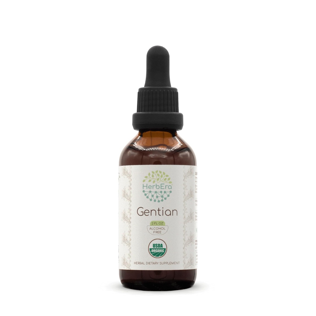 Gentian B60 Herbal Extract Βάμμα, συμπυκνωμένο υγρό σταγόνες Φυσικό USDA Organic Gentian (Gentiana Lutea) Αποξηραμένη ρίζα (2 fl oz)