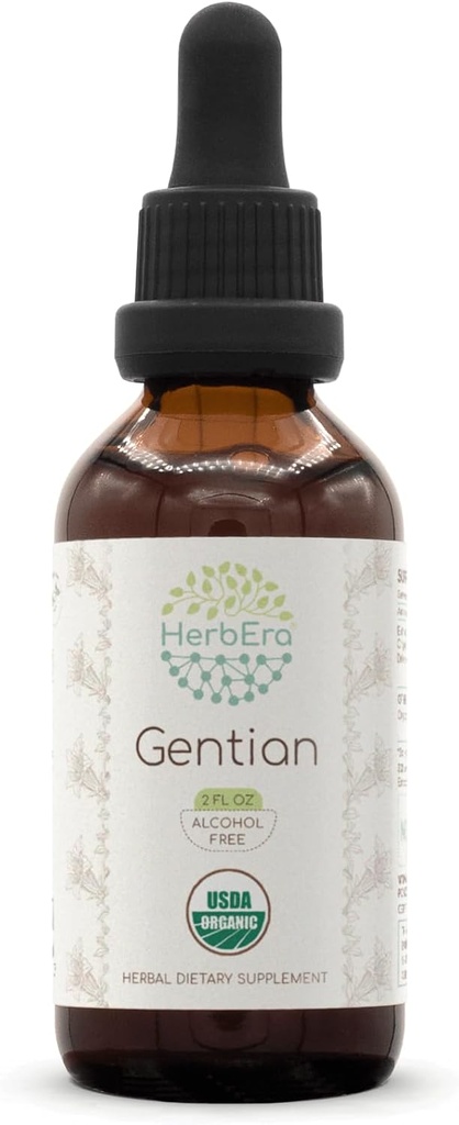 Gentian B60 Herbal Extract Βάμμα, συμπυκνωμένο υγρό σταγόνες Φυσικό USDA Organic Gentian (Gentiana Lutea) Αποξηραμένη ρίζα (2 fl oz)