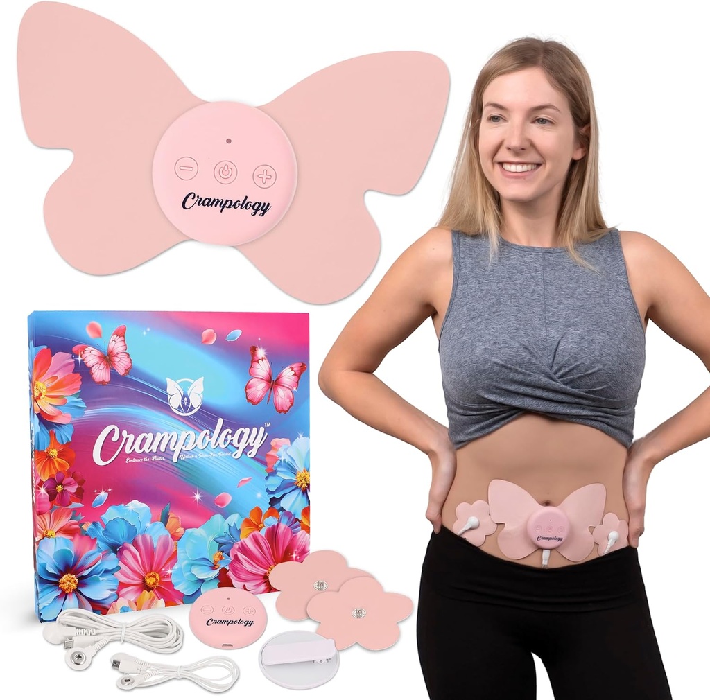 Ανακούφιση Pink-Period Cramps συσκευή ανακούφισης του πόνου, Cramp Massager για έμμηνο και χαμηλότερο πόνο πίσω, μειώνει την ενδομητρίωση δυσφορία, PMS TENS μονάδα, ασύρματη ή ενσύρματη, φυσική υποστήριξη κύκλου