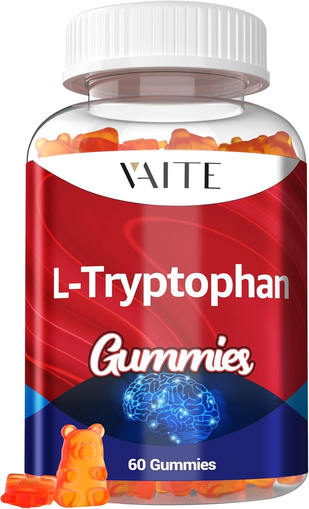 L Tryptophan 1000mg Gummies – Chewable συμπλήρωμα για το θετικό Outlook, ήρεμη υποστήριξη & εσωτερική ισορροπία, 60 Vegan Gummy για την προώθηση ξεκούραστες νύχτες, υποστήριξη ψυχική εστίαση και ενθάρρυνση του ειρηνικού ύπνου