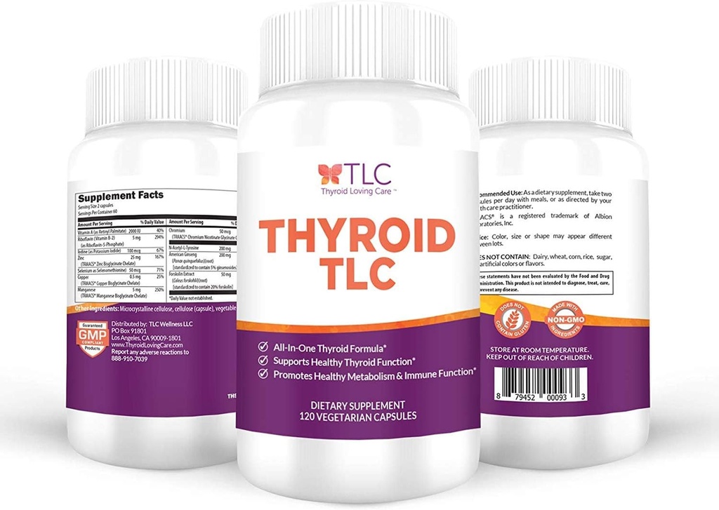 Thyroid TLC - All-in-One Thyroid Υποστήριξη Φόρμουλα με Ιώδιο, Σελήνιο και Μαγγανέζα (120 Χορτοφαγικές Κάψουλες)