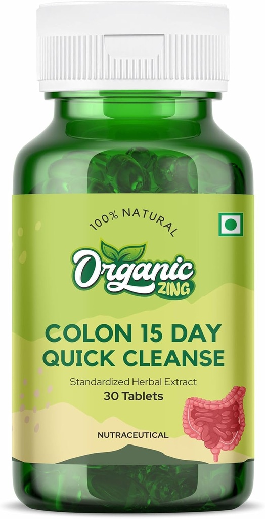 ORGANIC ZING 15-Day Quick Colon Cleanse - Φυσική σκόνη αλόης Vera Gel - 30 κάψουλες (πακέτο του 1)