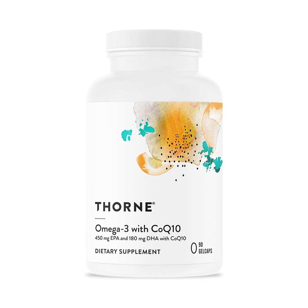 THORNE - Ωμέγα-3 με CoQ10 - Ωμέγα-3 λιπαρά οξέα συμπλήρωμα με CoQ10 - EPA και DHA - 90 Gelcaps