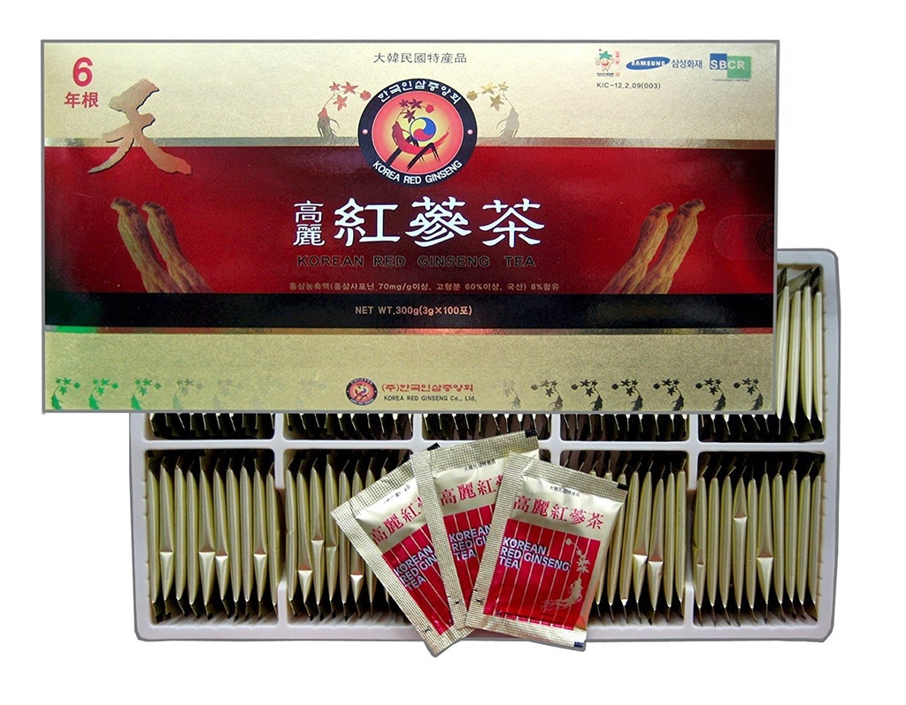 TG153 Korean Red Ginseng Instant Tea 3g x 100 φακελλίσκος, Εναλλακτικός καφές, κορεατικό κόκκινο εκχύλισμα ρίζας Ginseng γλυκό τσάι