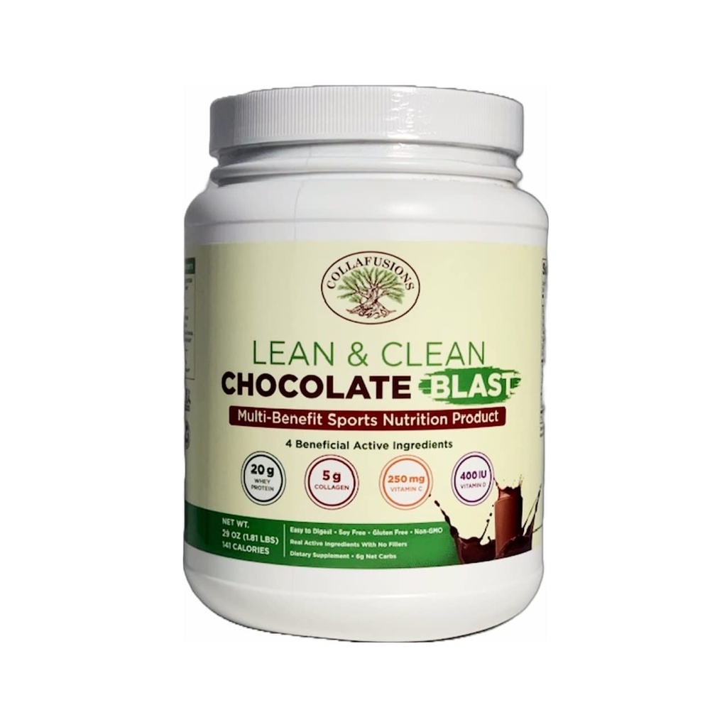 24 Servings, 20g Whey Protein Isolate, 5g Collagen Peptides, Vitamin C & D, Health, Beauty, Recovery, Chocolate