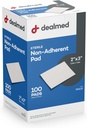 Dealmed Sterile Non-Adherent 2" x 3" Gauze Pads Non-Adhesive Wound Dressing, Highly Absorbent & Non-Stick, Painless Removal-Switch, Individually Wrapped for Extra Protection (Box of 100)
