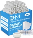 D&H Ιατρικό πακέτο 36 Gauze Bandage Roll 4 Inches x 4.1 Γυάρδες με ταινία - Ιατρικό περιτύλιγμα γάζας για την φροντίδα των τραυμάτων - Εύκολο στη χρήση Βαμβακερά ρολά για το χέρι τύλιγμα φόρεμα Ankles & Γόνατα