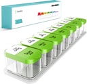 Daviky Μεγάλο Weekly Pill Organizer 2 φορές την ημέρα, Extra Large Travel Pill Box 7 ημέρα, Am Pm Δύο φορές υπόθεση ημερήσιων χαπιών, Hip Holder Container για βιταμίνη, ιατρική, συμπλήρωμα, ιχθυέλαιο, BPA δωρεάν, πράσινο