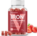 Συμπληρώματα Iron Gummies για γυναίκες & παιδιά - Πολυβιταμίνη με βιταμίνη C για την ενεργειακή υποστήριξη, Μεγάλη γεύση Iron Gummy Βιταμίνες με βιταμίνη C για μέγιστη απορρόφηση - Vegan, Φράουλα 90 Count
