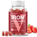 Συμπληρώματα Iron Gummies για γυναίκες & παιδιά - Πολυβιταμίνη με βιταμίνη C για την ενεργειακή υποστήριξη, Μεγάλη γεύση Iron Gummy Βιταμίνες με βιταμίνη C για μέγιστη απορρόφηση - Vegan, Φράουλα 90 Count