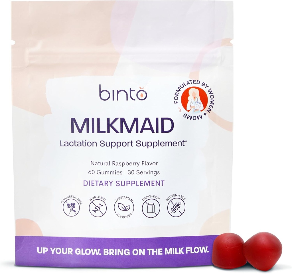 Binto Milkmaid Gummies είναι μια Delicious Γαλουχία Υποστήριξη για τη Νοσηλευτική Μητέρες - Υποστηρίζει Υγιεινή Γαλουχία και ενισχύει την προσφορά γάλακτος (30-Day Supply)