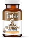 Procera Mega Mushroom - Βελτιωμένη Μνήμη, Φυσική Ενέργεια & Πνευματική Καθαρότητα - Καθαρό μυαλό - Ανύψωση Εγκεφαλική ομίχλη - Ανοσοποιητική υποστήριξη - Detox - Lions Mane Chaga Cordyceps Shiitake Turkey Tail - 60 Count