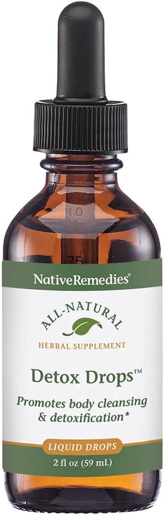NativeRemedies Detox Drops - All Natural Herbal Supplement Promotes Systemic Body Cleansing, Toxin Release and Liver Function and Detoxification - 59 mL
