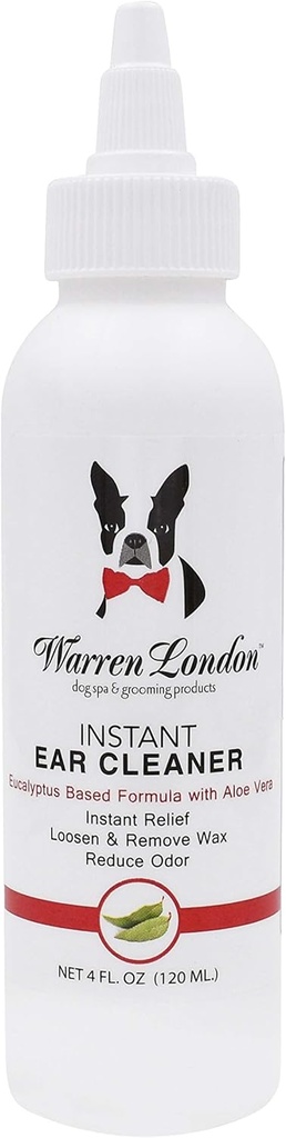 Warren London Instant Ear Cleaner- Dog Ear Drops w/Aloe to Prevent Irritation 