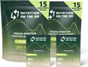 Διατροφή On The Go Vegan Protein Powder Packets με Creatine – 20g Πρωτεΐνες φυτών + 5g Creatine – Single-Serve Travel Protein Powder – Όλα φυσικά, χωρίς γλουτένη – Βανίλια – (30-Pack)