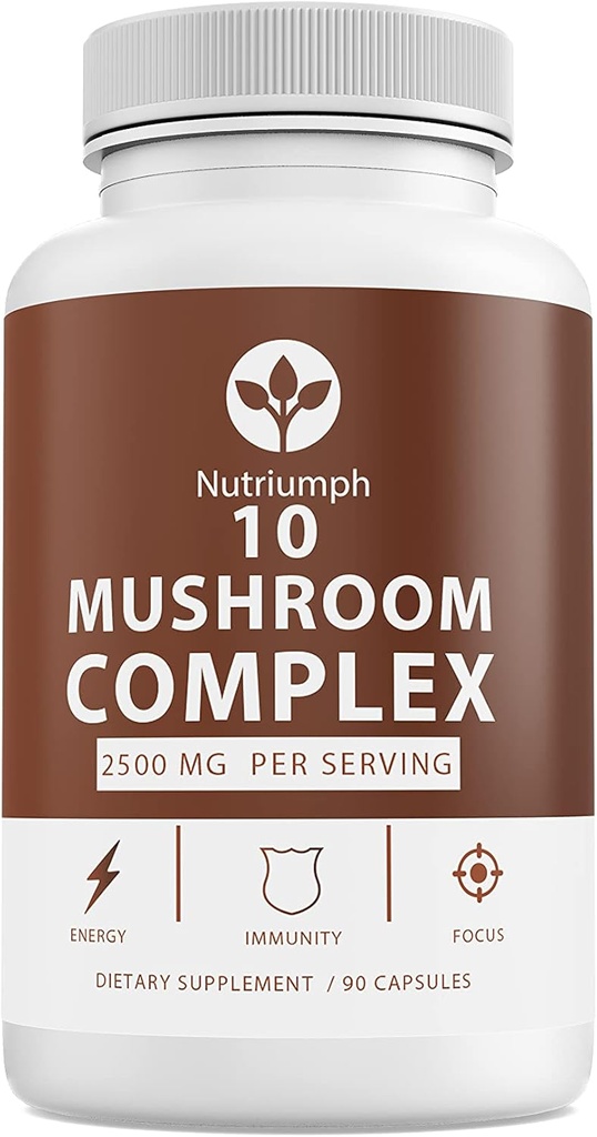 Mushroom Supplement 2500mg - 90 Κάψουλες - 10 Mushroom Master Blend - Lions Mane Reishi Cordyceps Chaga Maitake, Shitake Turkey Συμπληρώματα Μανιτάρια ουράς Mushroom Complex Κάψουλες