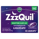 ZzzQuil, Nighttime Sleep Aid LiquiCaps, 25 mg Diphenhydramine HCl, No. 1 Sleep-Aid Brand, Non-Habit Forming, Fall Asleep Fast, 48 Count